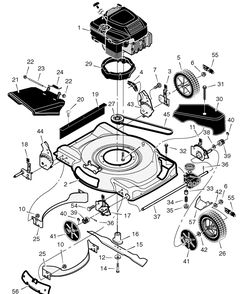 Mower Housing Assembly Diagram and Parts List for 226111X92B 2005 Briggs and Stratton Lawn Mower